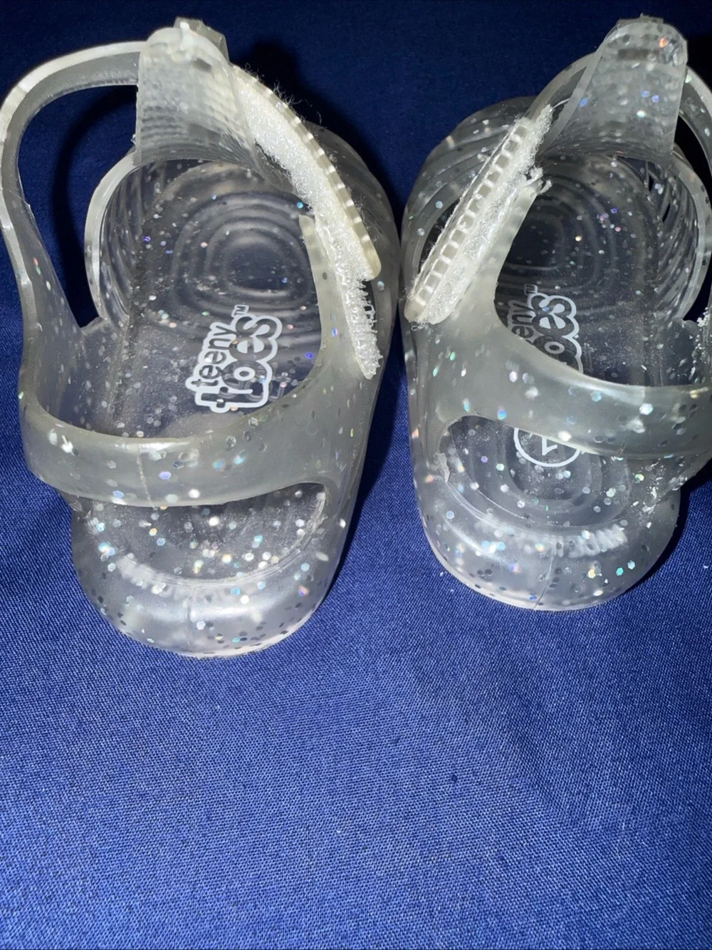 Teeny Toes Infant Clear Glitter Jelly Sandals Size 1
